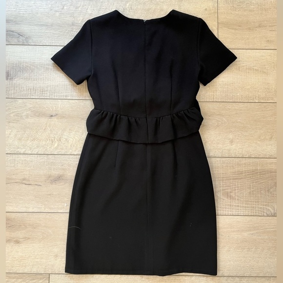 CLUB MONACO Bridette black peplum short sleeve mini dress size 00 - Picture 9 of 10